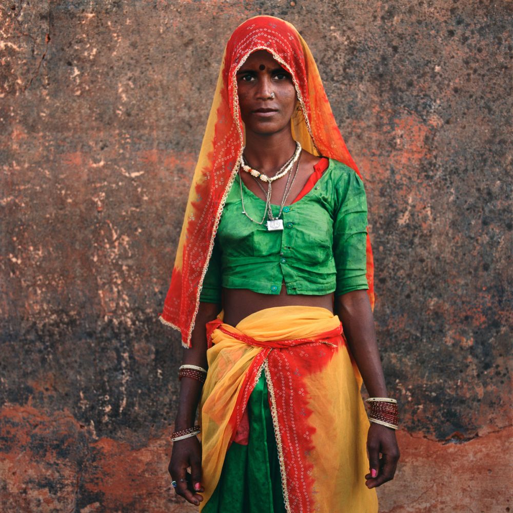 Woman at Wall, Rajasthan, India