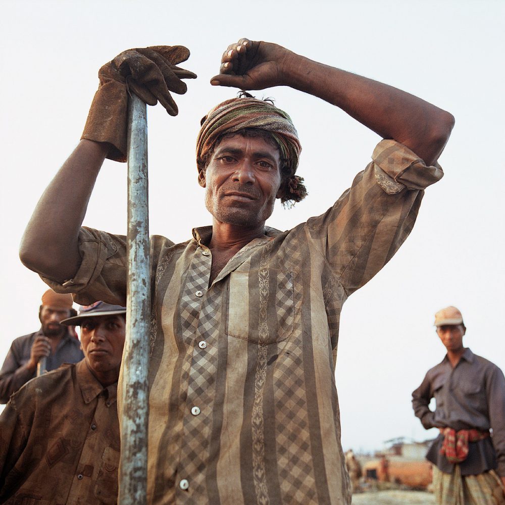 Workers at the Chittagong ship breaking yards